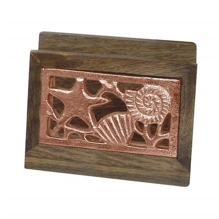 NUSTEEL NuSteel TG-NP-01C Wooden Napkin Holder with Burnt Wood & Copper TG-NP-01C